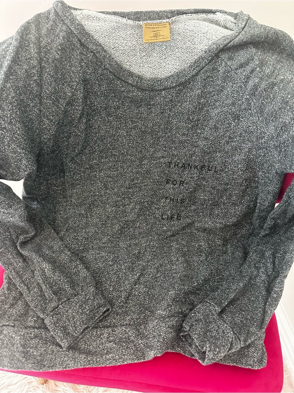 good hYOUman Heather Charcoal Gray Pullover Sweatshirt comfy cozy